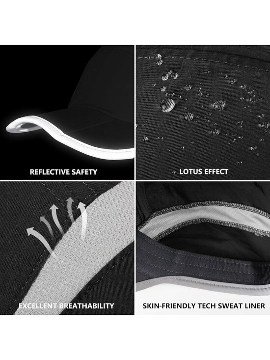 〽️Women Black Reflective Folding Hat Design UPF 50+ Sun Protection Sport Hats main image 5